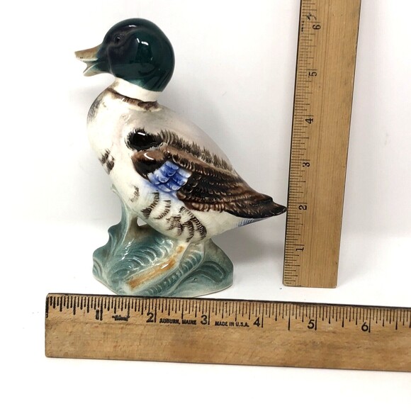 Vintage Japan Mallard Duck Handpainted Porcelain 6" Figurine Cottagecore - Picture 6 of 10